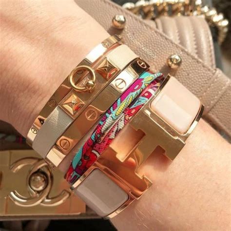 hermes enamel and leather bracelet stack|authentic hermes bracelets online.